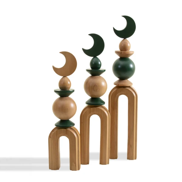 مئذنة رمضان رفيق الخشبية المقوّسة الصغيرة 39 سم  لون فورست - Image 2