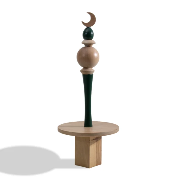 Minaret Decor Rafeeq Collection with Plate in Forest Wood (20x20x39cm) - Image 1