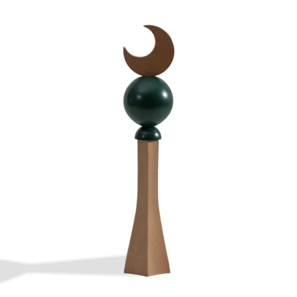 Minaret Decor Rafeeq Sphere Collection in Forest Wood (8x8x36cm)