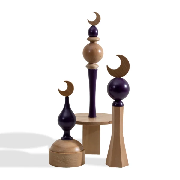 Minaret Bonbonierre Rafeeq Collection Dome in Plum Wood (12x12x27cm) - Image 3