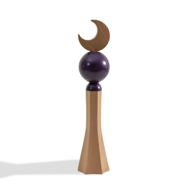 Minaret Decor Rafeeq Sphere Collection in Plum Wood (8x8x36cm)