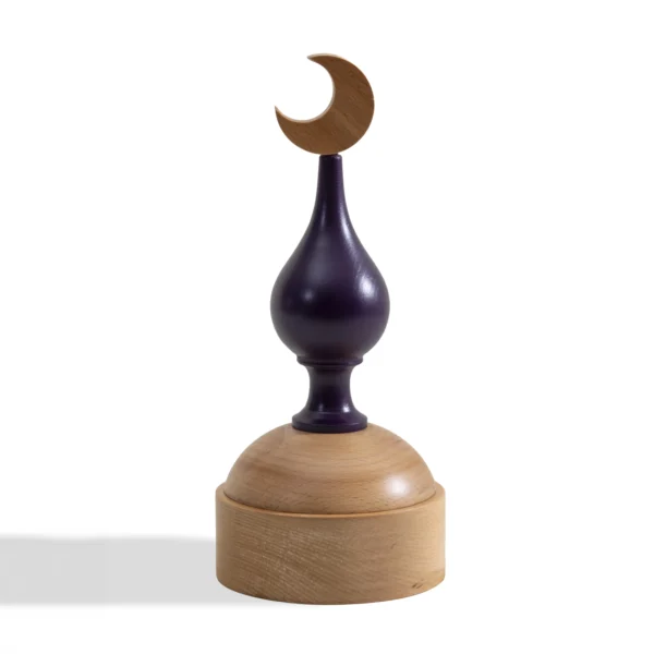Minaret Bonbonierre Rafeeq Collection Dome in Plum Wood (12x12x27cm)