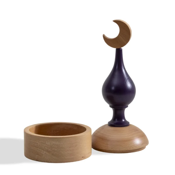 Minaret Bonbonierre Rafeeq Collection Dome in Plum Wood (12x12x27cm) - Image 2