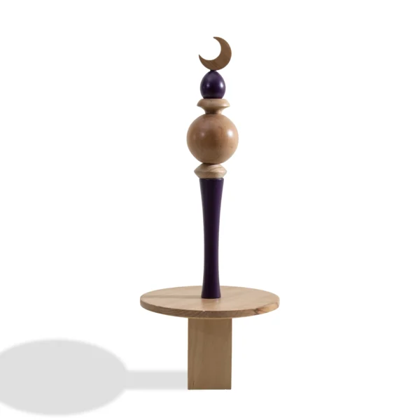 Minaret Decor Rafeeq Collection with Plate in Plum Wood (20x20x39cm) - Image 1