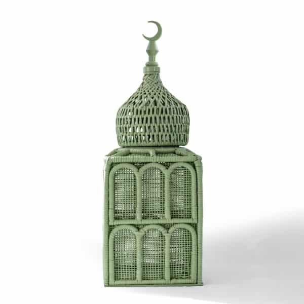 Rattan Majles Medium Dome – Matcha Green | Natural Rattan & Bamboo Ramadan 2026 Decor by Decoration One - Image 1
