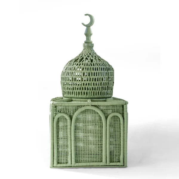 Rattan Majles Large Dome – Matcha Green | Natural Rattan & Bamboo Ramadan 2026 Decor by Decoration One - Image 3