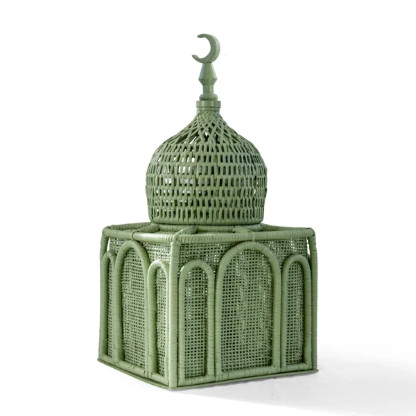 Rattan Majles Large Dome – Matcha Green | Natural Rattan & Bamboo Ramadan 2026 Decor by Decoration One - Image 1