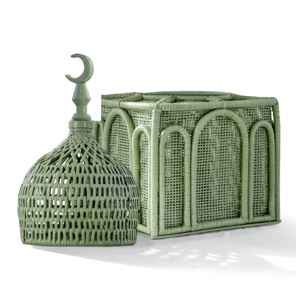 Rattan Majles Large Dome – Matcha Green | Natural Rattan & Bamboo Ramadan 2026 Decor by Decoration One - Image 2