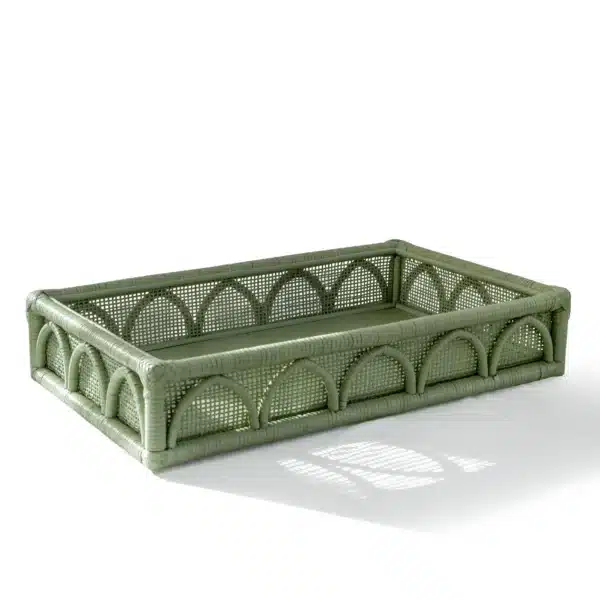 Tray Majles Collection in Matcha Rattan (56x33x8cm) - Image 1