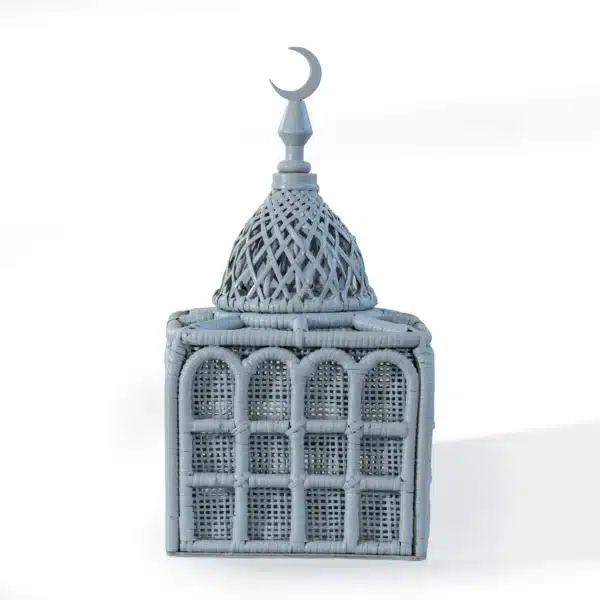 Rattan Majles Small Dome Mist Light Blue – Natural Rattan & Bamboo Ramadan 2026 Decor by Decoration One - Image 2