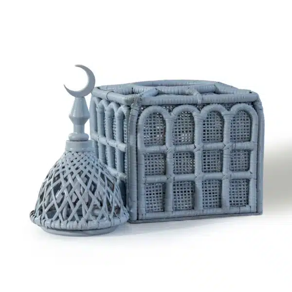Rattan Majles Small Dome Mist Light Blue – Natural Rattan & Bamboo Ramadan 2026 Decor by Decoration One - Image 3