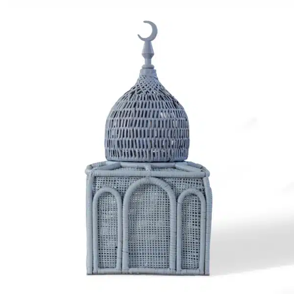 Rattan Majles Large Dome – Mist Light Blue | Natural Rattan & Bamboo Ramadan 2026 Decor by Decoration One - Image 3