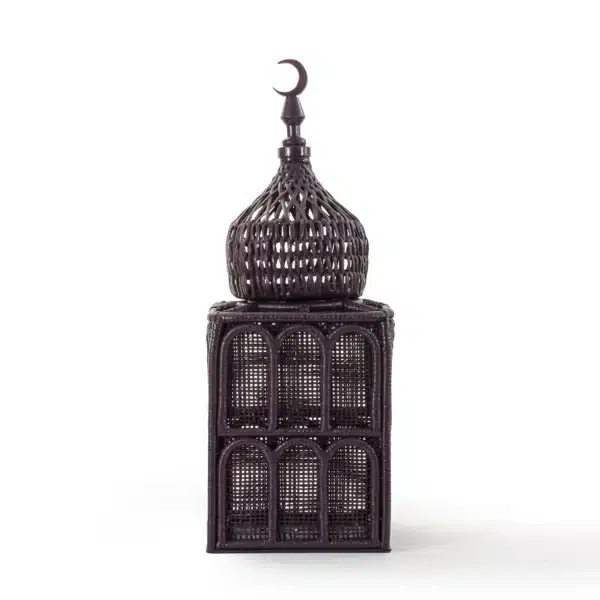 Rattan Majles Medium Dome – Plum | Natural Rattan & Bamboo Ramadan 2026 Decor by Decoration One - Image 2