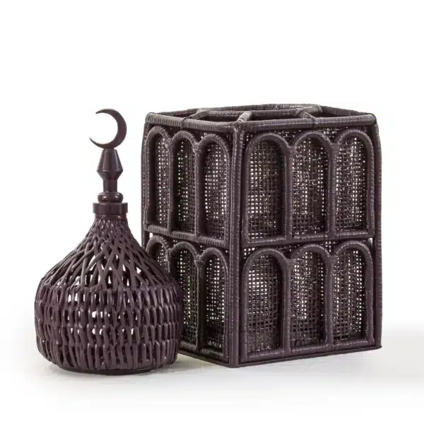 Rattan Majles Medium Dome – Plum | Natural Rattan & Bamboo Ramadan 2026 Decor by Decoration One - Image 3