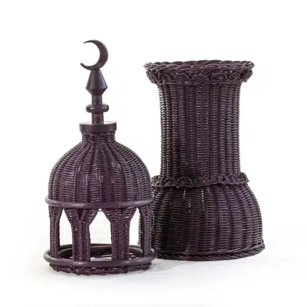 Minaret Decor Nadwa Collection in Plum Bamboo (20.6x20.6x66.6cm) - Image 2