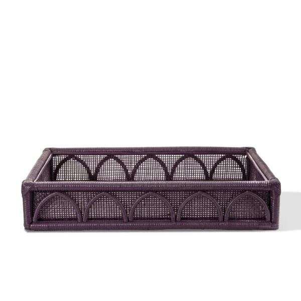 Tray Majles Collection in Plum Rattan (56x33x8cm) - Image 2