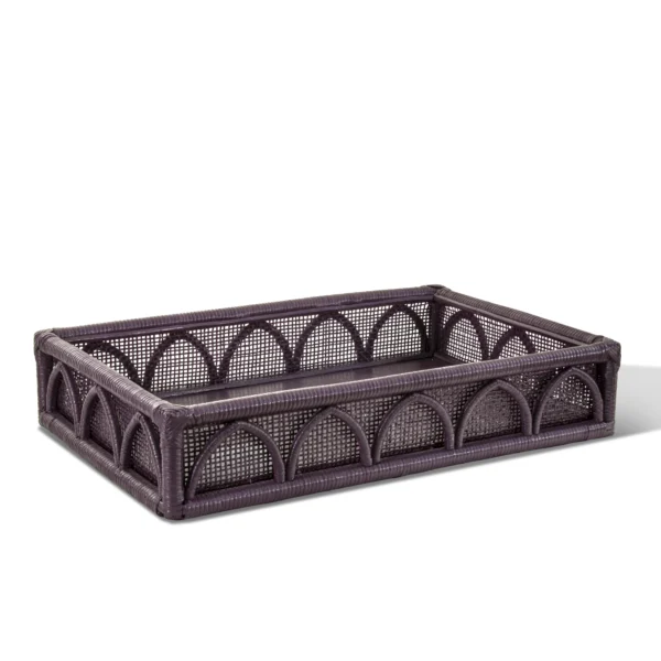 Tray Majles Collection in Plum Rattan (56x33x8cm)