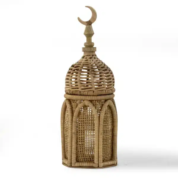 منارة راتان مجلس صغيرة بلون العسل | ارتفاع 38 سم | ديكور رمضان 2026 من ديكورايشن ون - Image 1