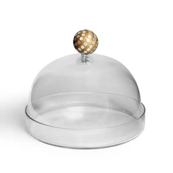 Cake Stand with MOP Handle Jawhar White (PC) - Image 1
