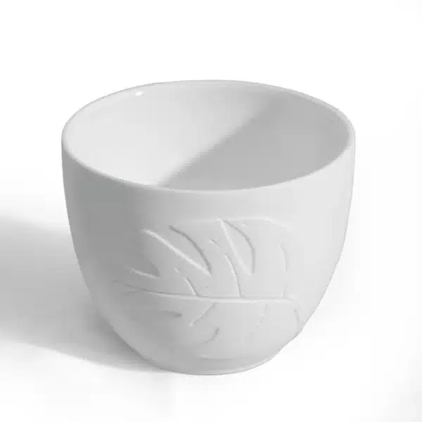 Candel Holder Palm Large Tree Leave Porcelain-PC - Image 1