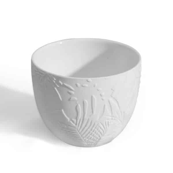 Candel Holder Palm Multi Leaves Porcelain-PC - Image 1