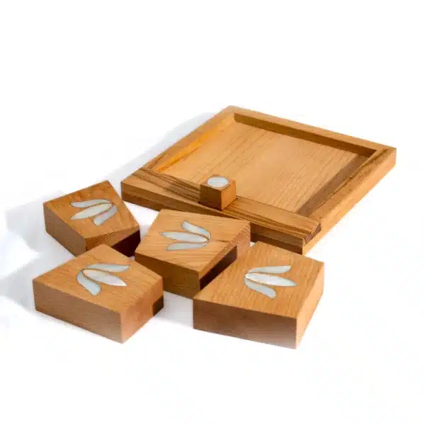 Wanasah Wooden Square Puzzle – Beech & Mother of Pearl - Image 2