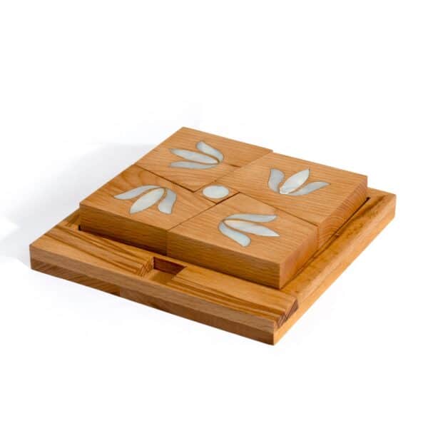 Wanasah Wooden Square Puzzle – Beech & Mother of Pearl